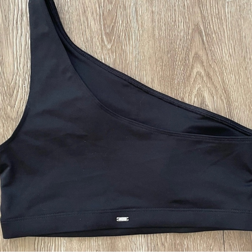 Victoria’s Secret VS Pink Sport One Shoulder Black Bikini Swim Top Size Medium